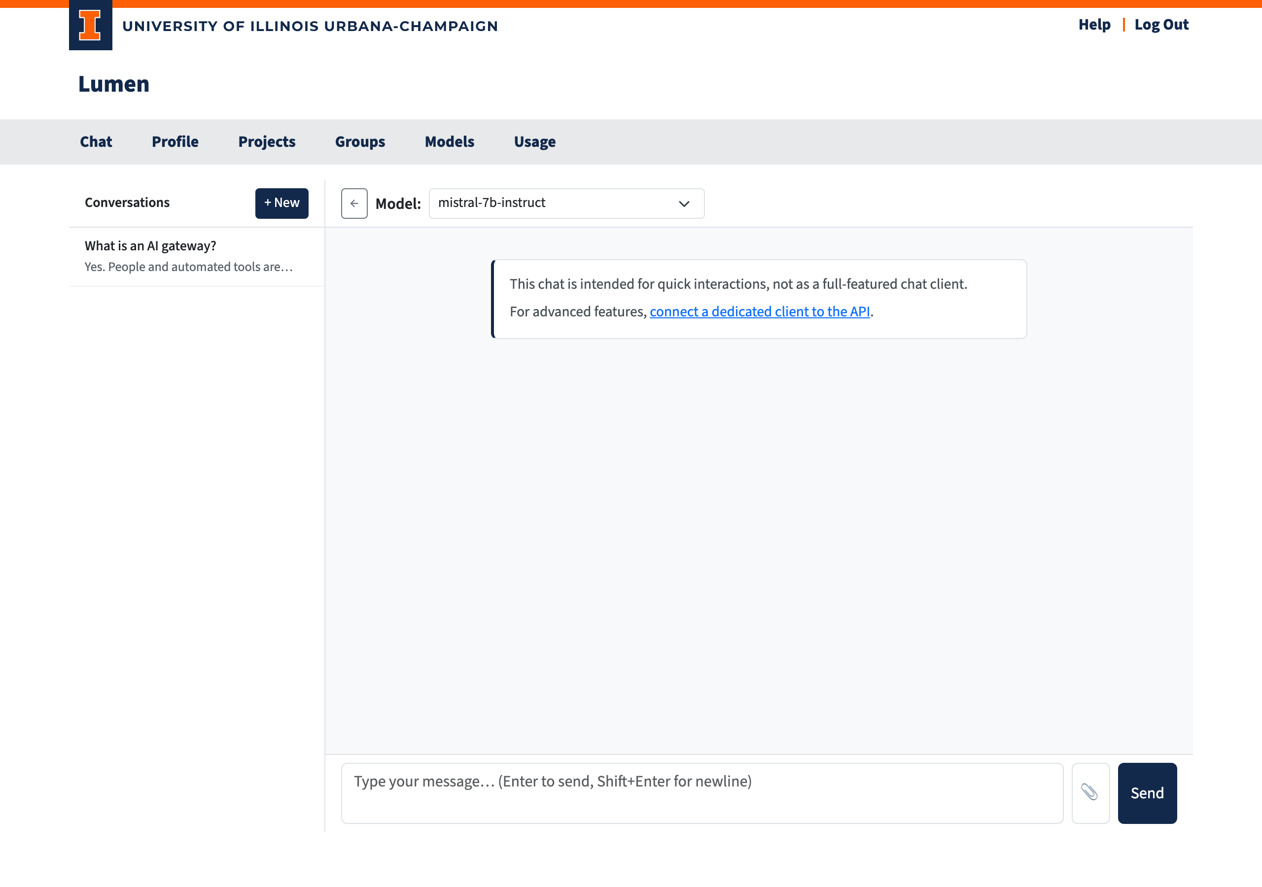 Chat page